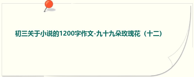 初三关于小说的1200字作文-九十九朵玫瑰花(十二)