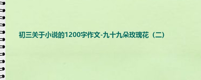 初三关于小说的1200字作文-九十九朵玫瑰花(二)