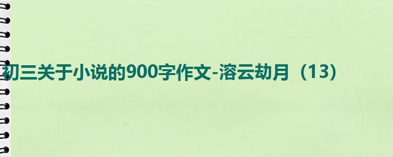 初三关于小说的900字作文-溶云劫月（13）