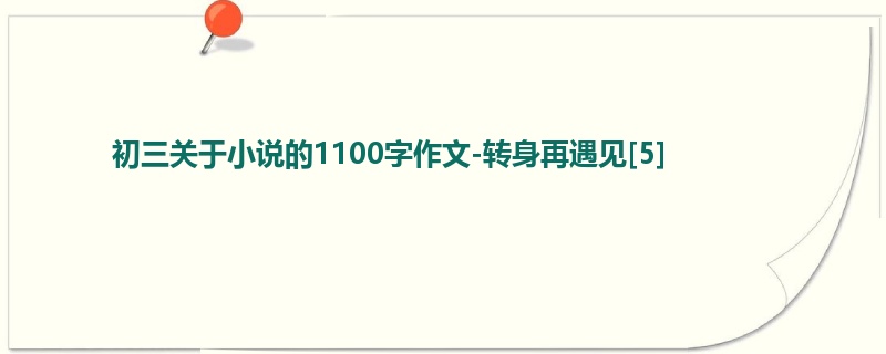 初三关于小说的1100字作文-转身再遇见[5]