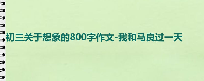 初三关于想象的800字作文-我和马良过一天