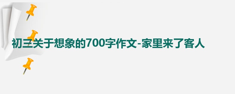初三关于想象的700字作文-家里来了客人
