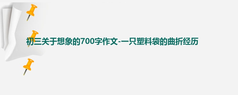 初三关于想象的700字作文-一只塑料袋的曲折经历