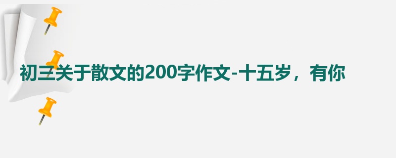 初三关于散文的200字作文-十五岁,有你