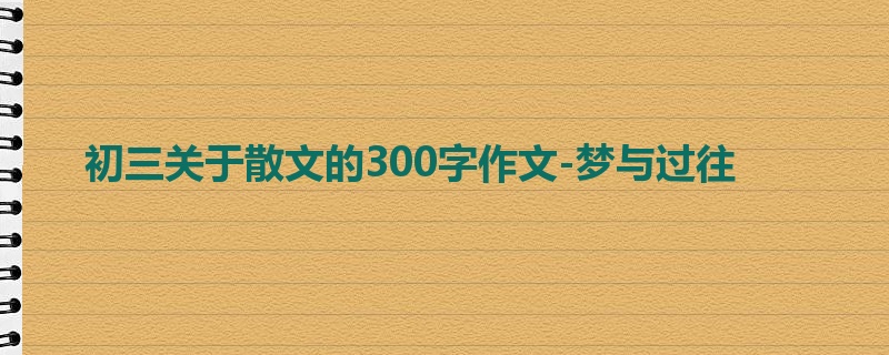 初三关于散文的300字作文-梦与过往