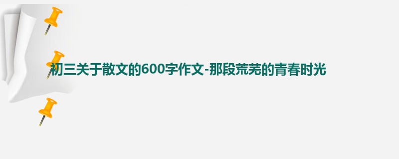 初三关于散文的600字作文-那段荒芜的青春时光