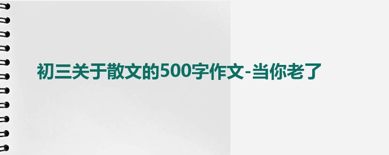 初三关于散文的500字作文-当你老了