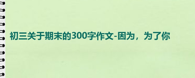 初三关于期末的300字作文-因为,为了你