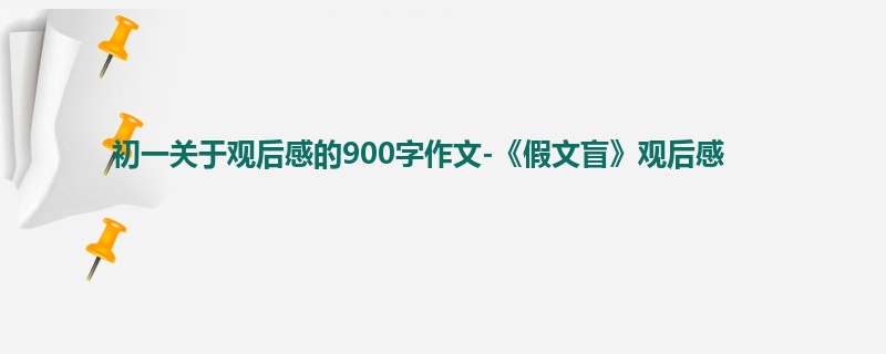 初一关于观后感的900字作文-《假文盲》观后感