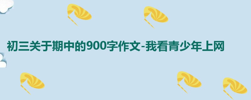 初三关于期中的900字作文-我看青少年上网