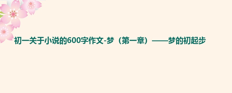初一关于小说的600字作文-梦(第一章)——梦的初起步