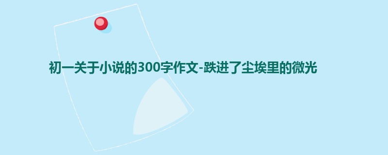 初一关于小说的300字作文-跌进了尘埃里的微光