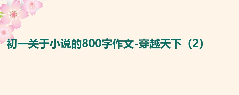 初一关于小说的800字作文-穿越天下(2)