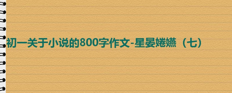 初一关于小说的800字作文-星晏婘嬿(七)