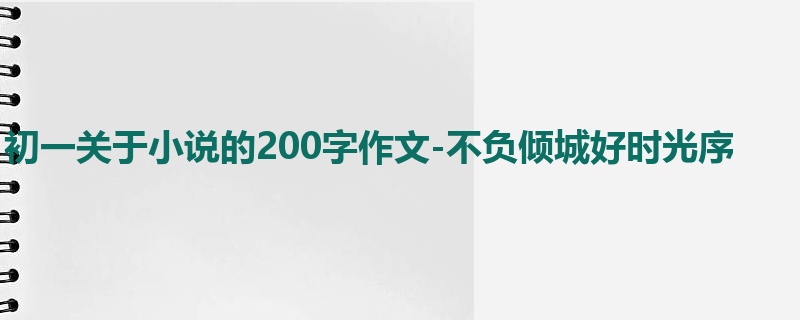 初一关于小说的200字作文-不负倾城好时光序