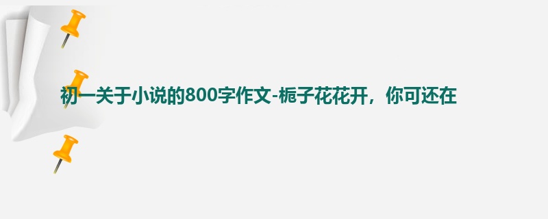 初一关于小说的800字作文-栀子花花开,你可还在