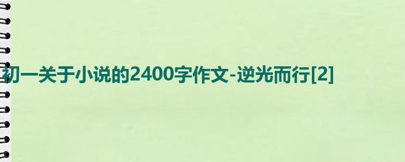初一关于小说的2400字作文-逆光而行[2]