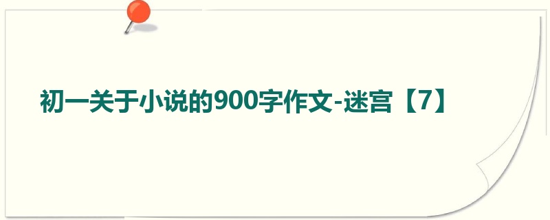 初一关于小说的900字作文-迷宫【7】