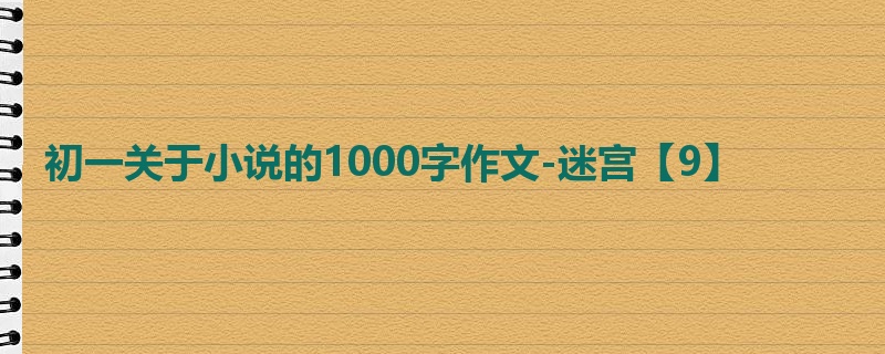 初一关于小说的1000字作文-迷宫【9】