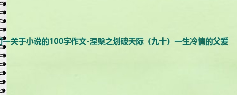 初一关于小说的100字作文-涅槃之划破天际（九十）一生冷情的父爱
