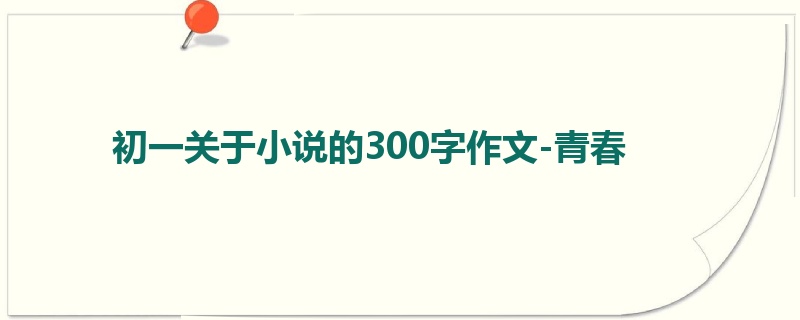 初一关于小说的300字作文-青春