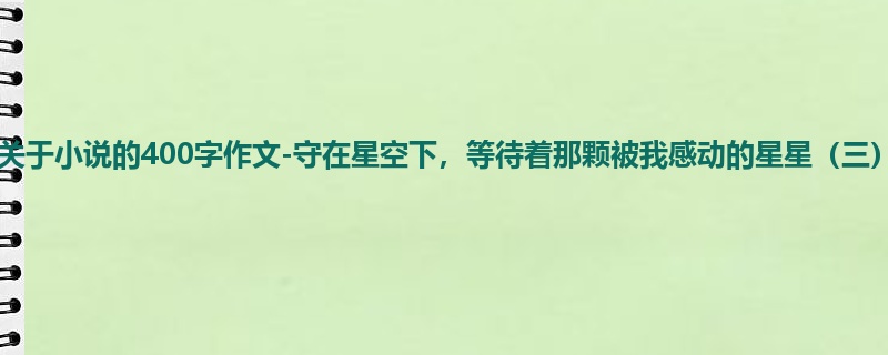 初一关于小说的400字作文-守在星空下,等待着那颗被我感动的星星(三)
