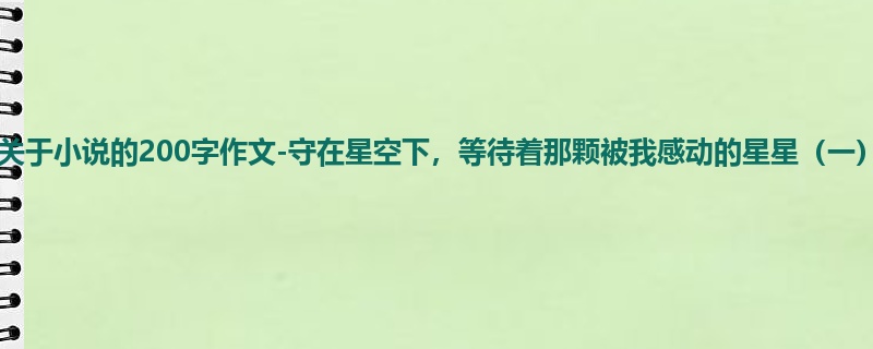 初一关于小说的200字作文-守在星空下,等待着那颗被我感动的星星(一)
