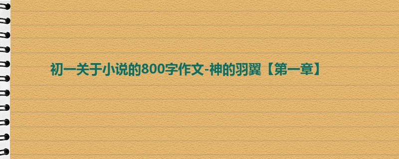 初一关于小说的800字作文-神的羽翼【第一章】