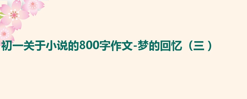 初一关于小说的800字作文-梦的回忆(三 )