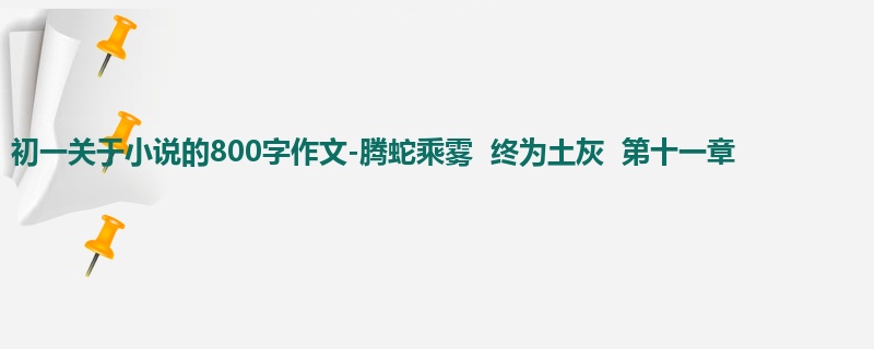 初一关于小说的800字作文-腾蛇乘雾 终为土灰 第十一章