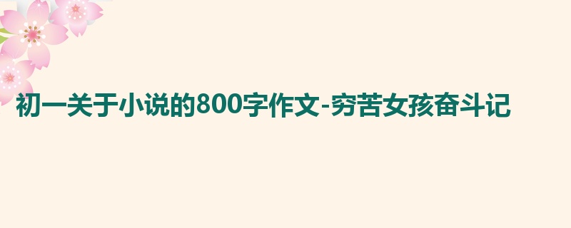 初一关于小说的800字作文-穷苦女孩奋斗记