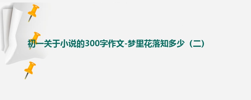 初一关于小说的300字作文-梦里花落知多少(二)