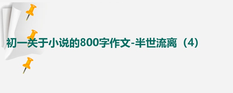初一关于小说的800字作文-半世流离(4)