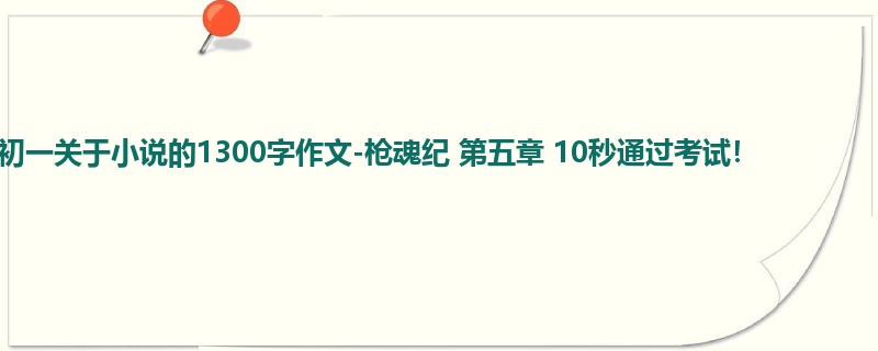初一关于小说的1300字作文-枪魂纪 第五章 10秒通过考试!