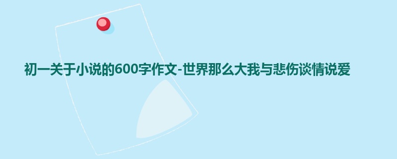 初一关于小说的600字作文-世界那么大我与悲伤谈情说爱