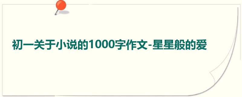 初一关于小说的1000字作文-星星般的爱
