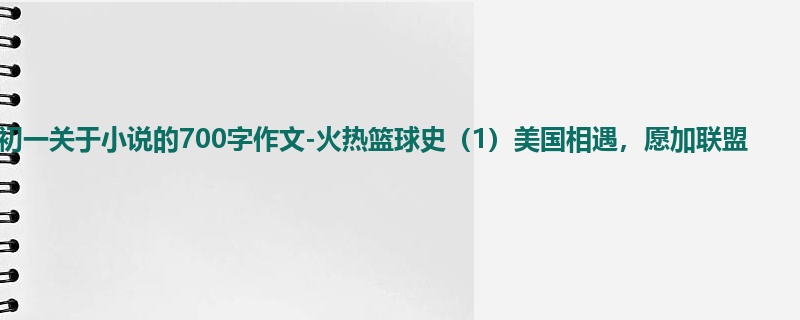 初一关于小说的700字作文-火热篮球史(1)美国相遇,愿加联盟