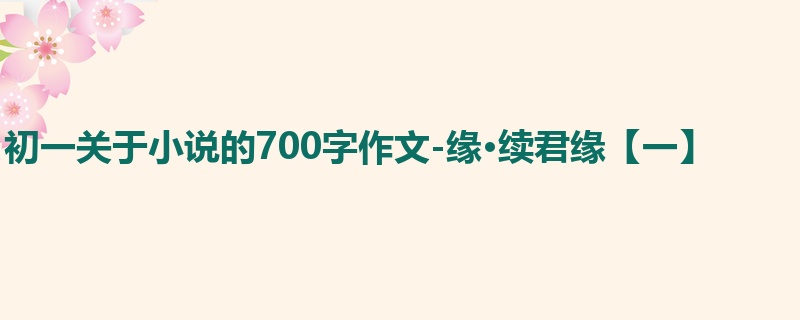 初一关于小说的700字作文-缘·续君缘【一】