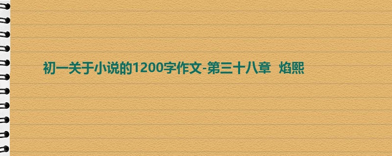 初一关于小说的1200字作文-第三十八章 焰熙