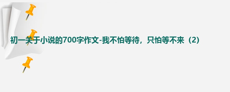 初一关于小说的700字作文-我不怕等待,只怕等不来(2)