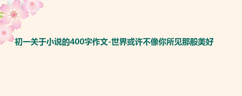 初一关于小说的400字作文-世界或许不像你所见那般美好