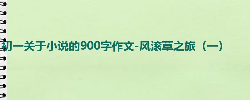 初一关于小说的900字作文-风滚草之旅（一）
