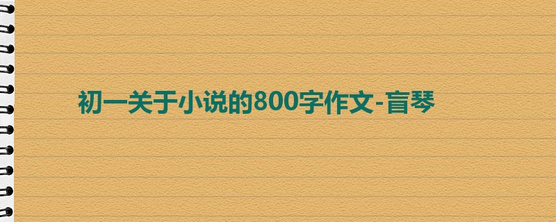 初一关于小说的800字作文-盲琴