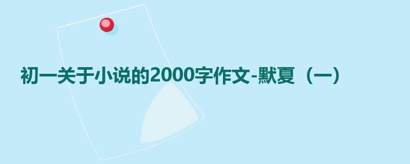 初一关于小说的2000字作文-默夏（一）