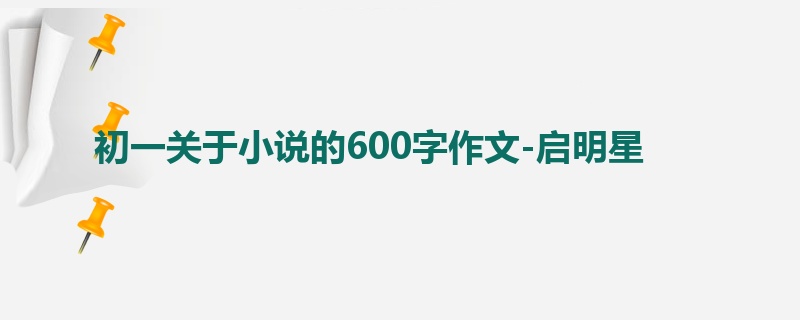 初一关于小说的600字作文-启明星