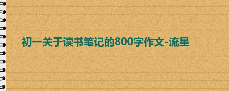初一关于读书笔记的800字作文-流星