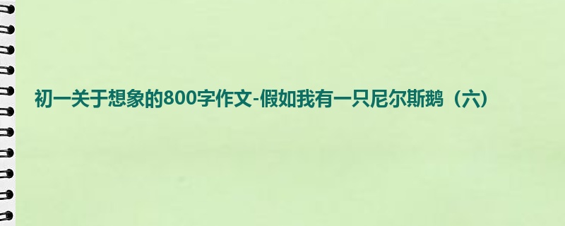 初一关于想象的800字作文-假如我有一只尼尔斯鹅（六）