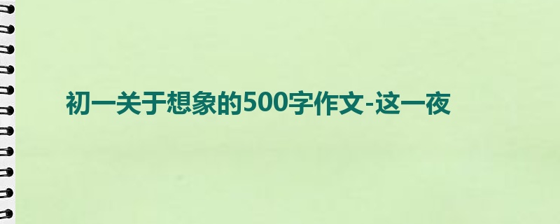 初一关于想象的500字作文-这一夜