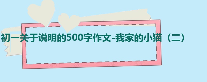 初一关于说明的500字作文-我家的小猫(二)