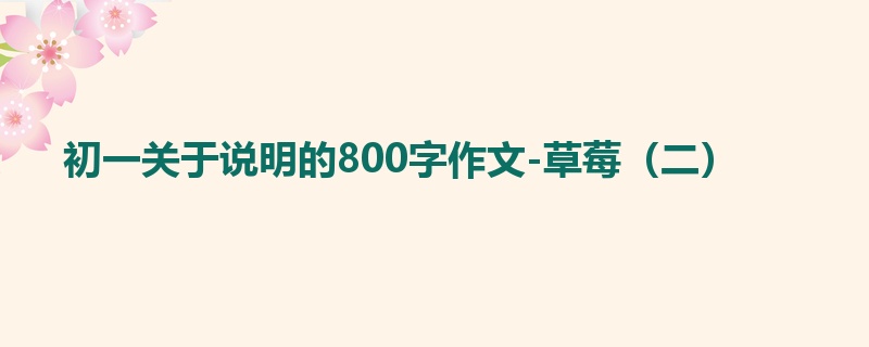 初一关于说明的800字作文-草莓（二）